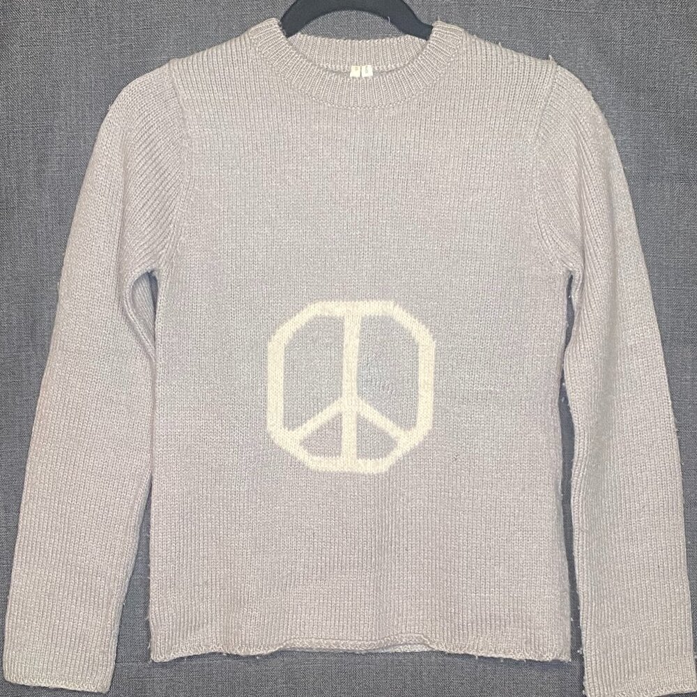 Katayone Adeli Vintage Wool Peace Sign Sweater